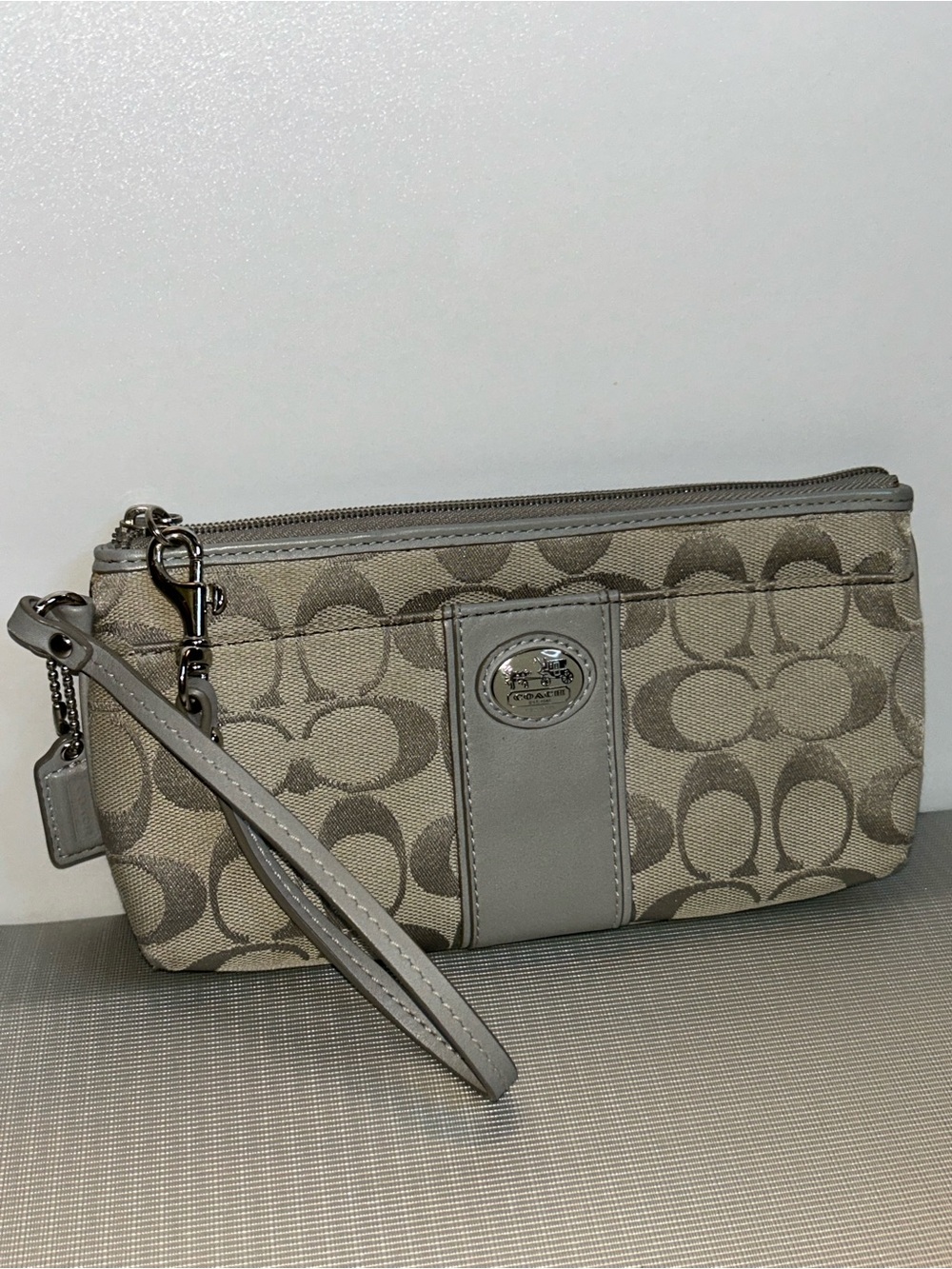 EUC Coach signature c monogram wristlet wallet